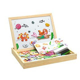 Wooden Magnetic Puzzle Set - 3D Animals, Circus and Drawing Board