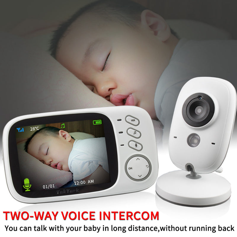 3.2" Digital Wireless Baby Monitor - Two-Way Audio and Temperature Monitoring