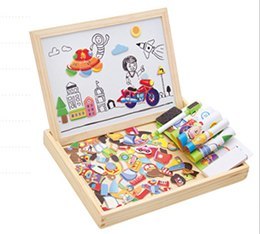 Wooden Magnetic Puzzle Set - 3D Animals, Circus and Drawing Board